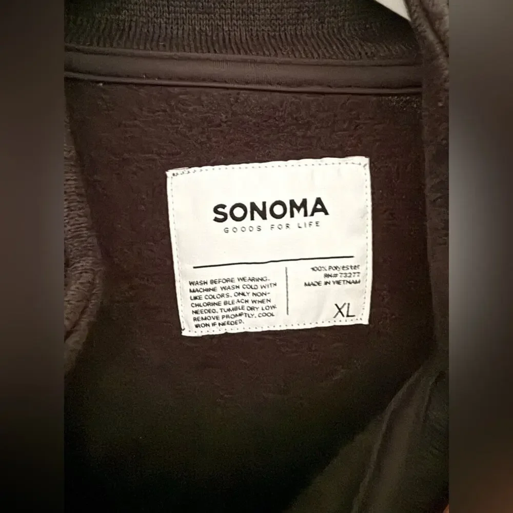 Sonoma Goods for Life Kohl's Dark Gray Fleece Zip Up Jacket Size XL
